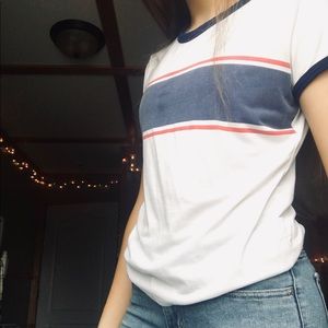 Blue, Red and White T-Shirt.